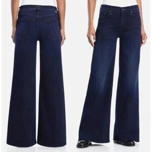 MOTHER The Hustler Roller Sneak JEANS Women's 34 Blue Wide Leg Excellent $298
